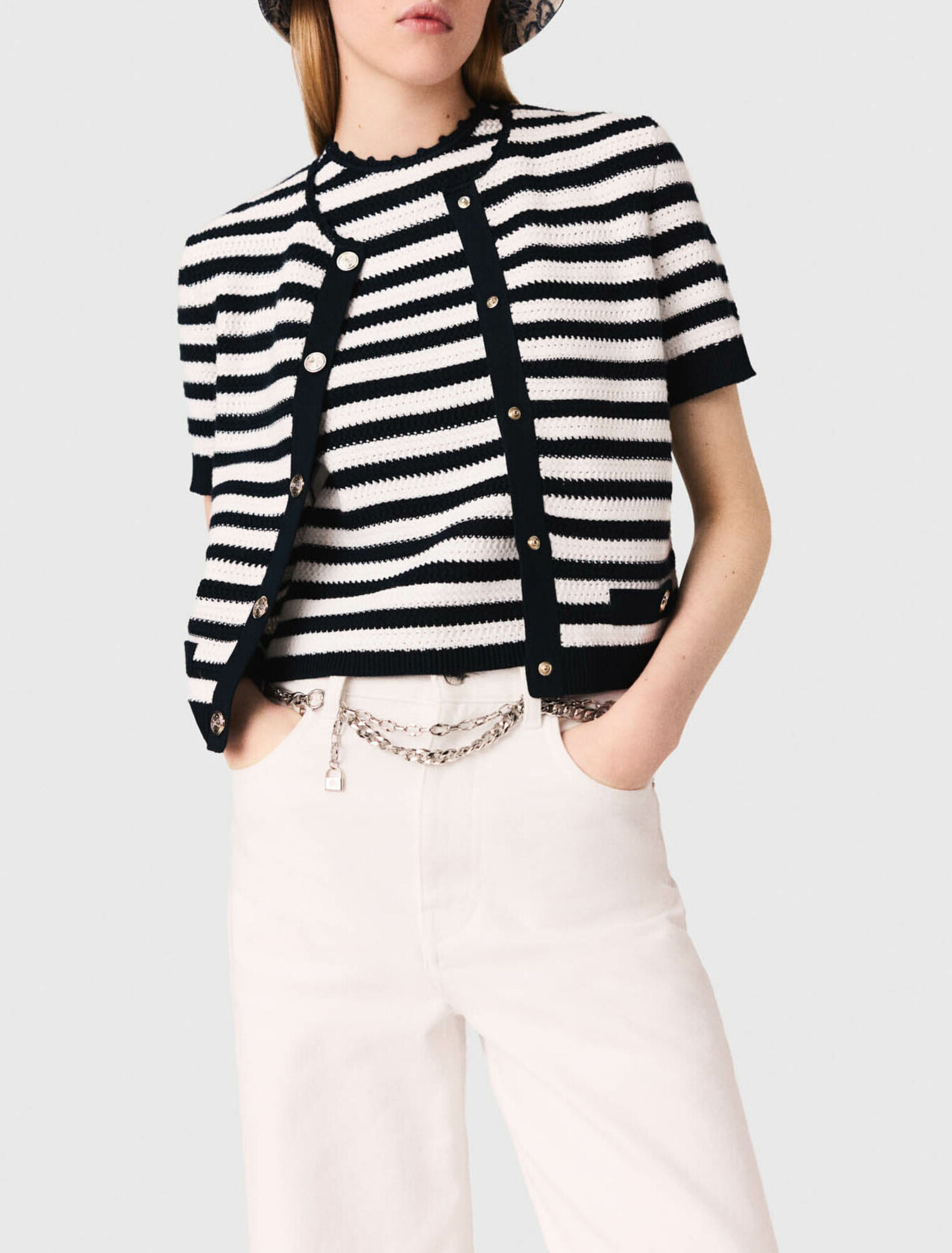 Kurzer geh&auml;kelter Cardigan