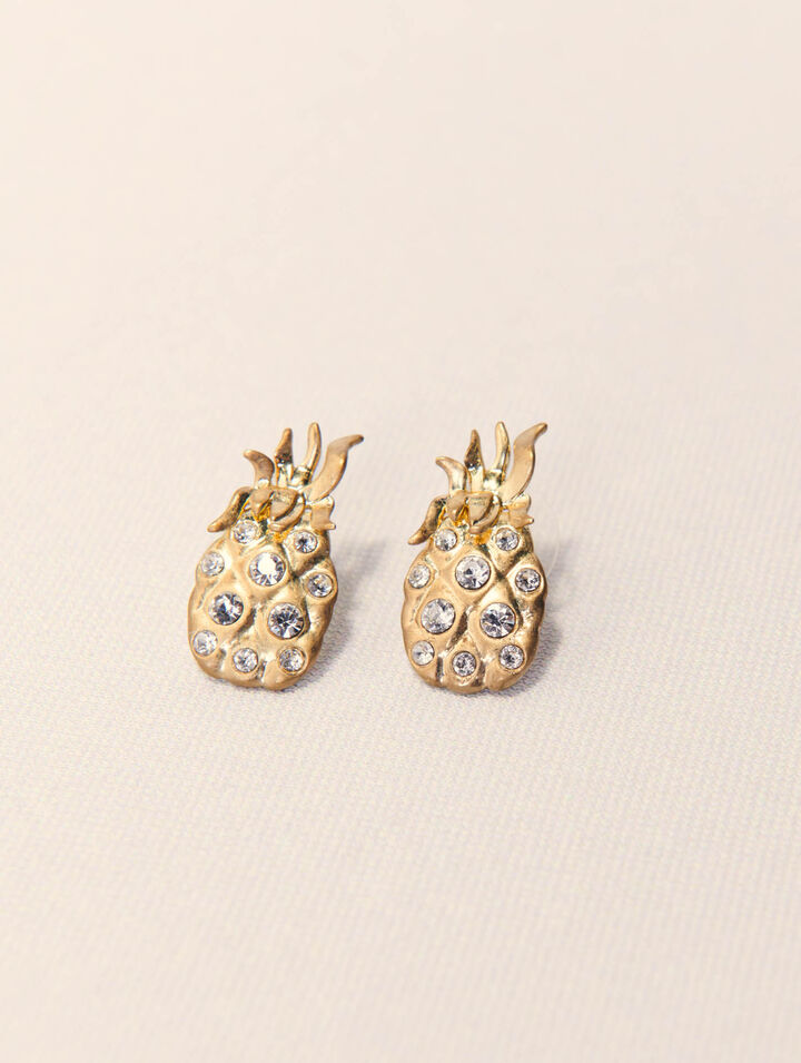 Ananas-Ohrringe mit Strass
