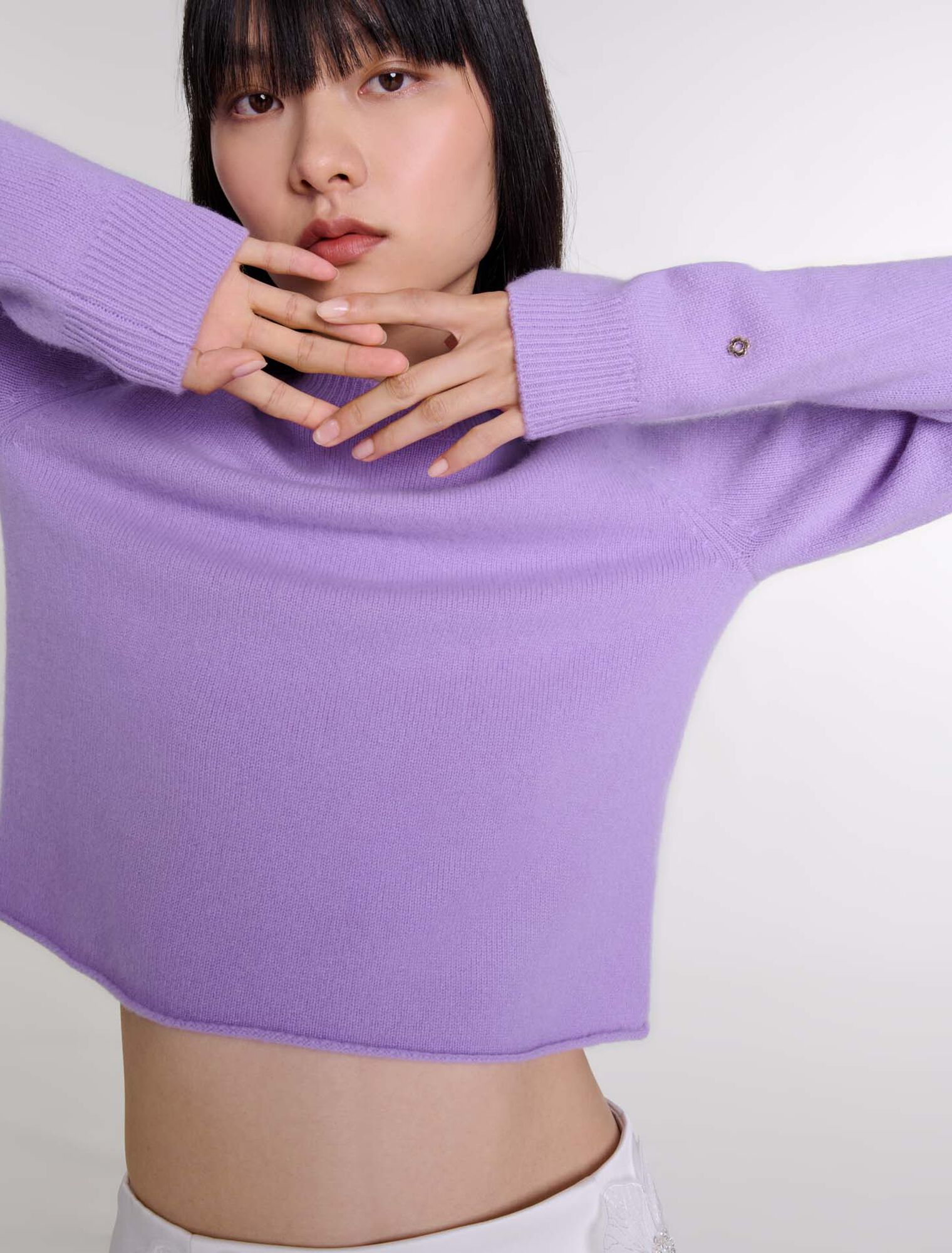Kurzer Kaschmirpullover