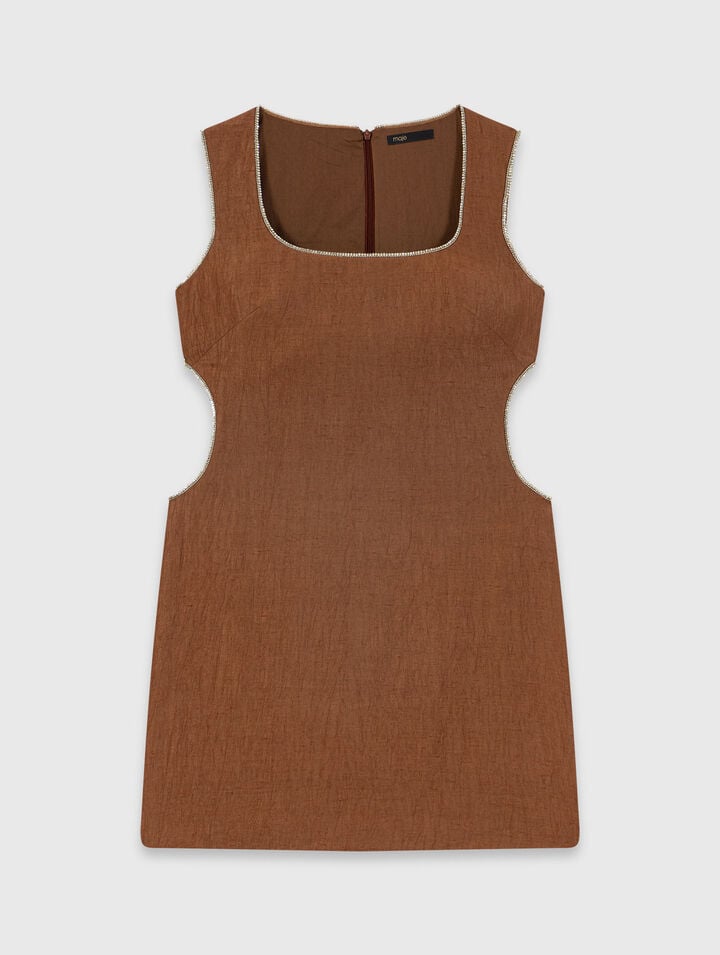 Kurzes Kleid aus Leinenmischung