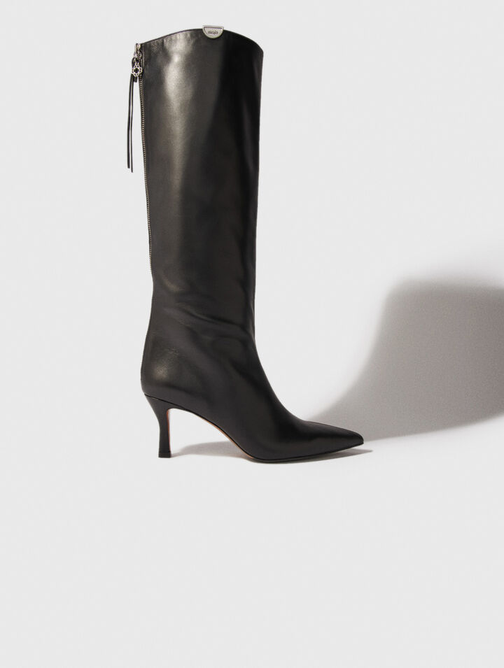 Spitze Lederstiefeletten