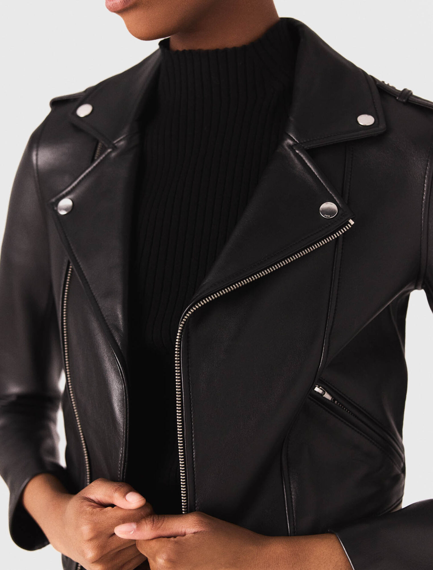 Leather biker jacket
