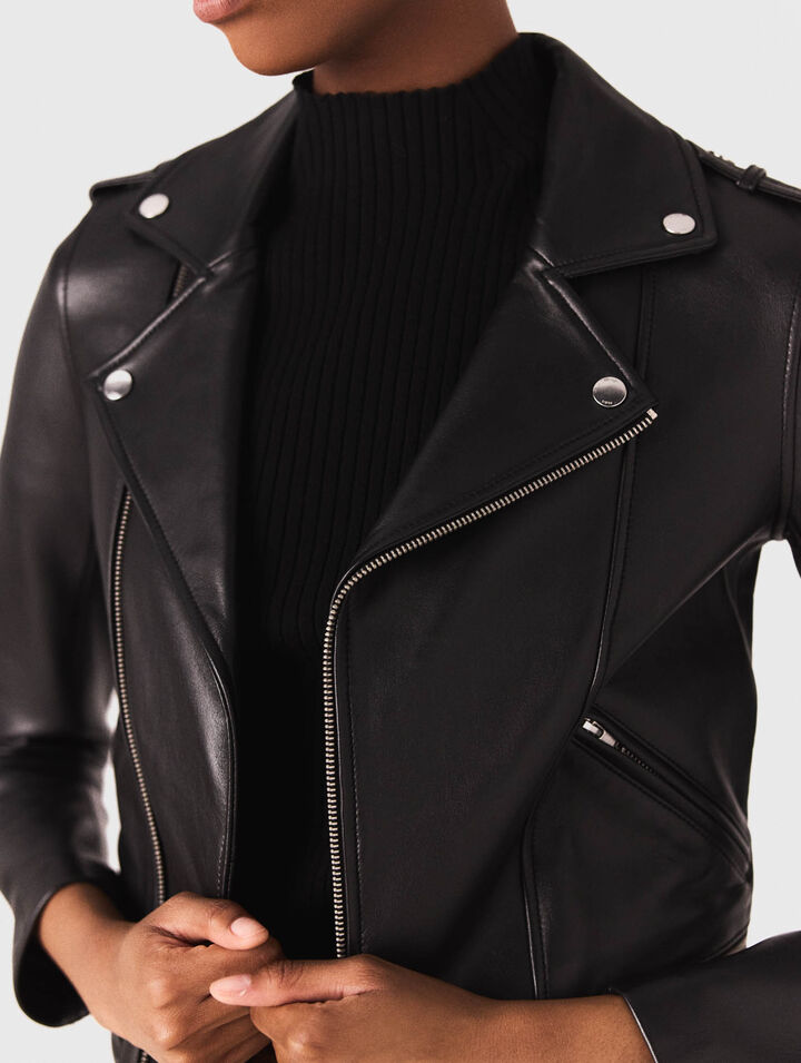 Leather biker jacket