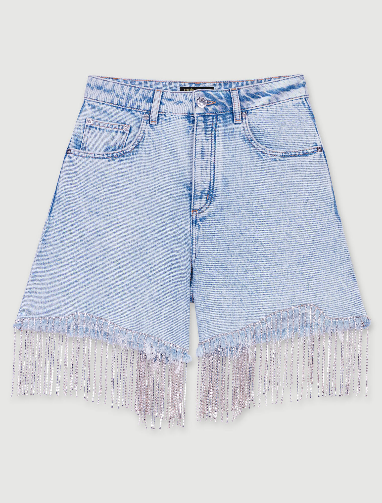 Denimshorts mit Strass