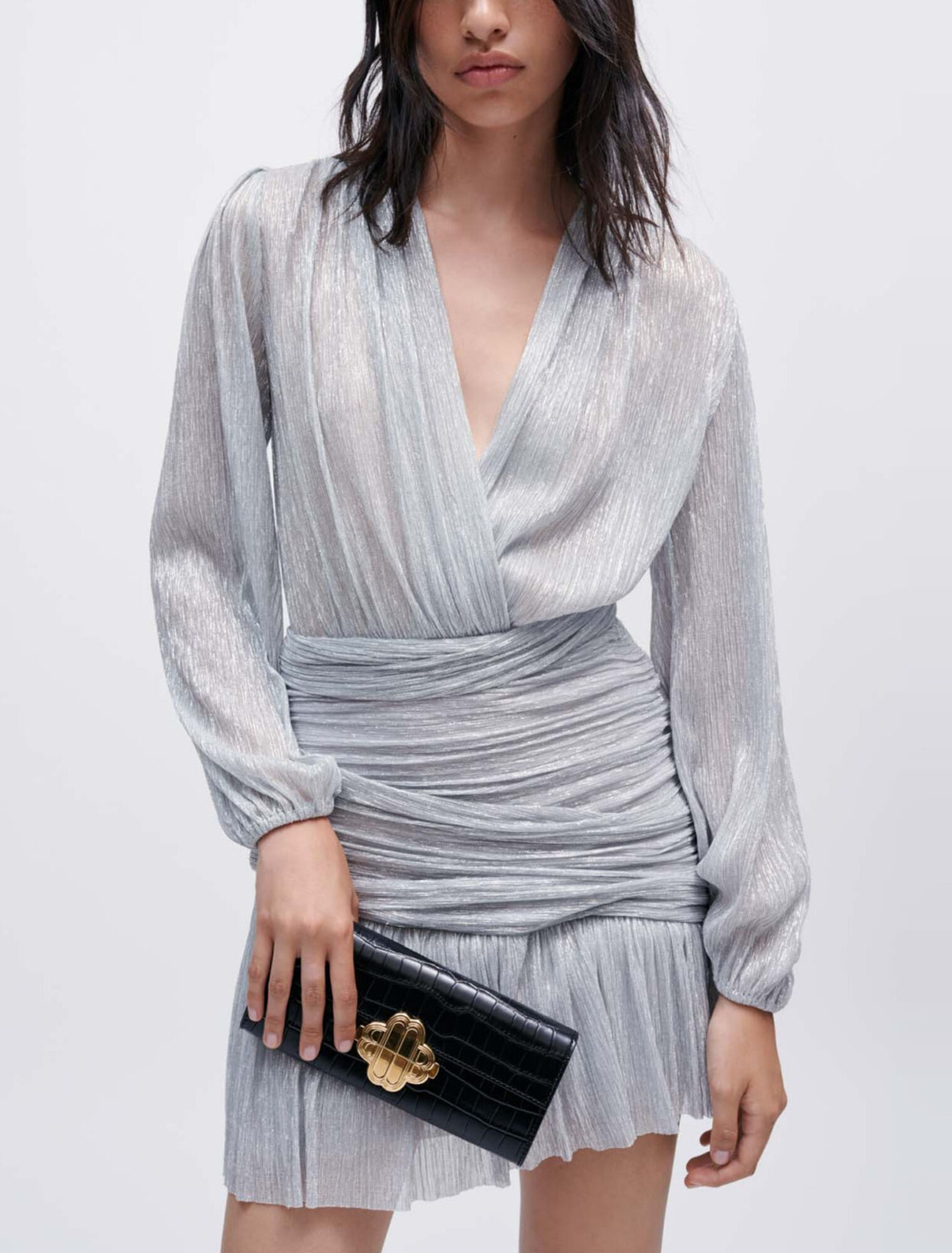 Drapiertes Kleid aus Lurex