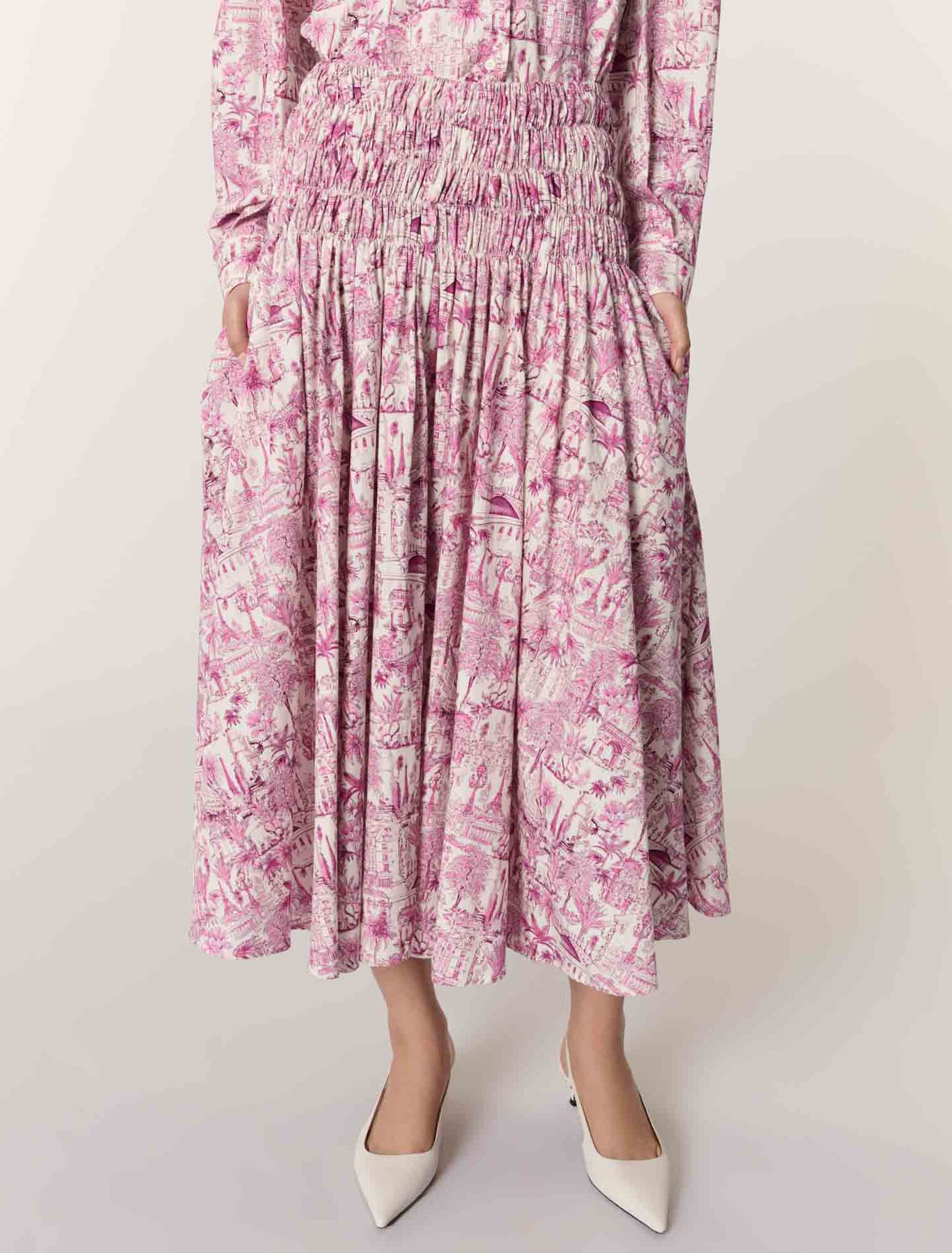 Rock mit geraffter Stretch-Taille 