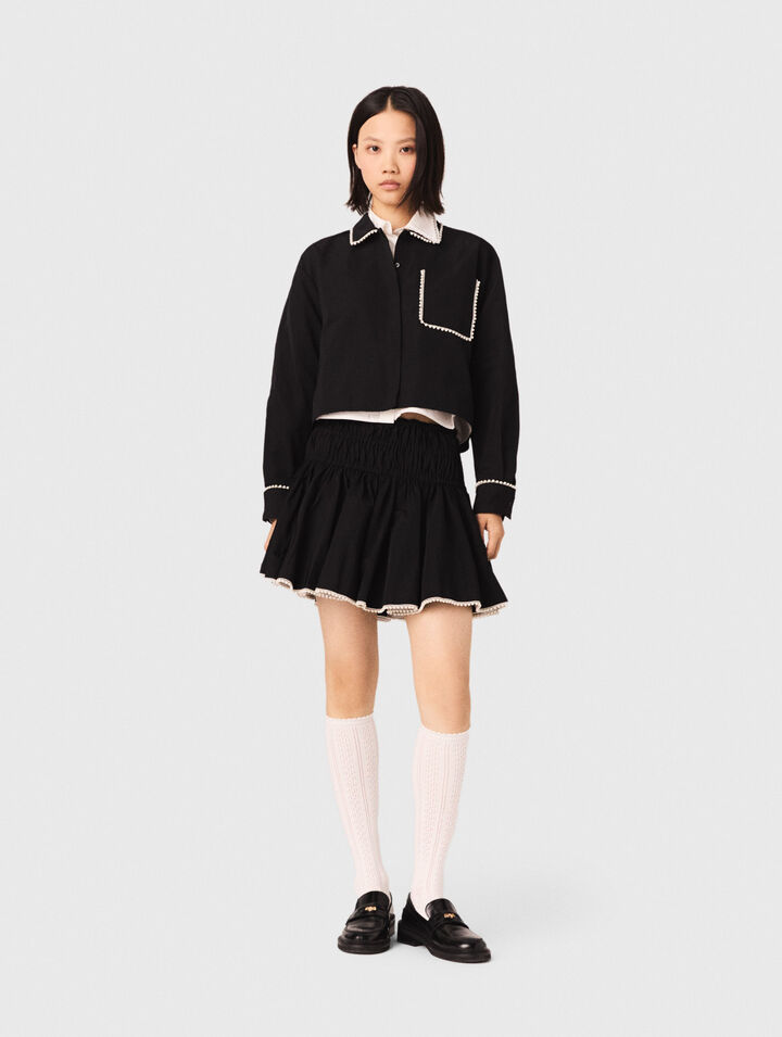 Taftrock mit Perlen-Details