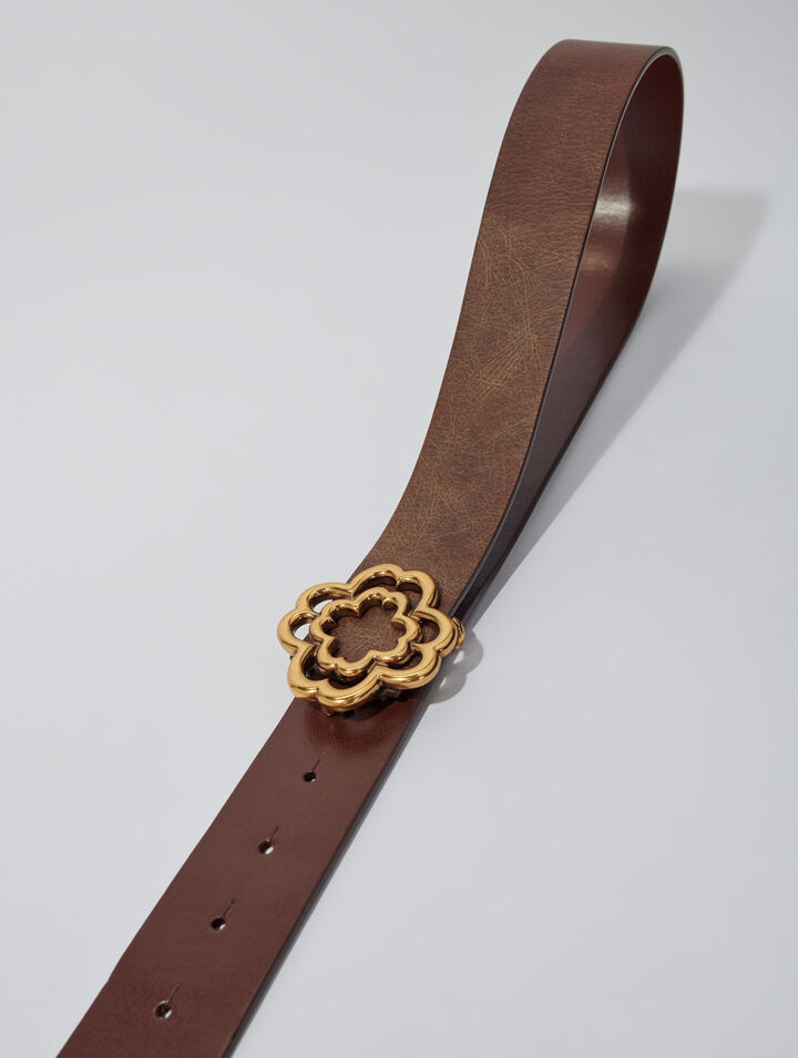 Clover-Gürtel aus gealtertem Leder