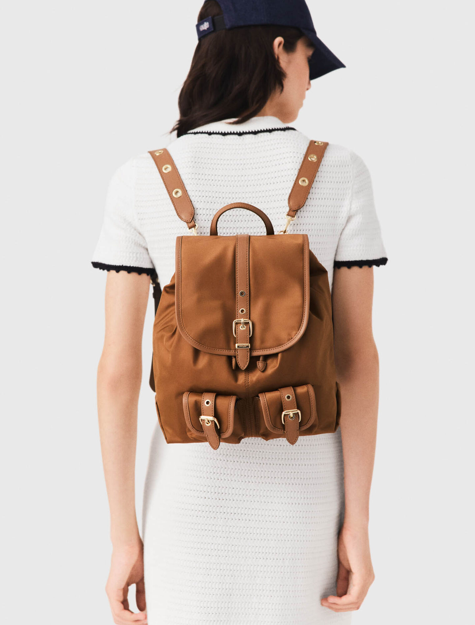 Rucksack aus Leder und Nylon