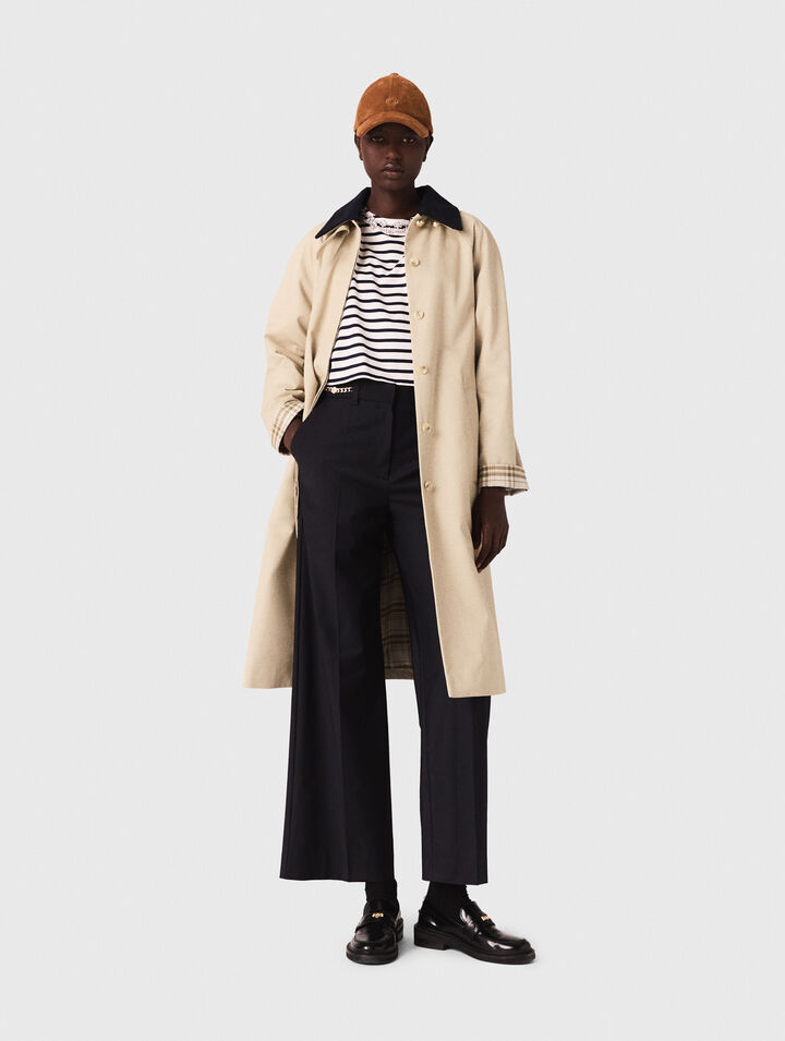 Trenchcoat mit Kontrastärmeln
