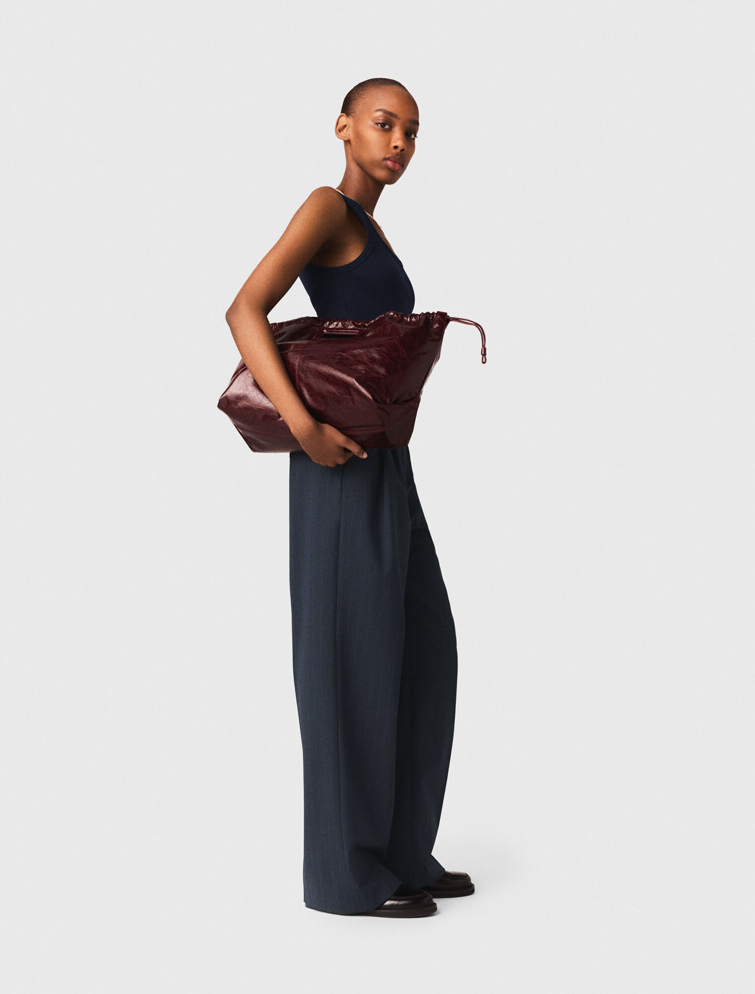 Tote-Tasche M aus Craquel&eacute;-Leder