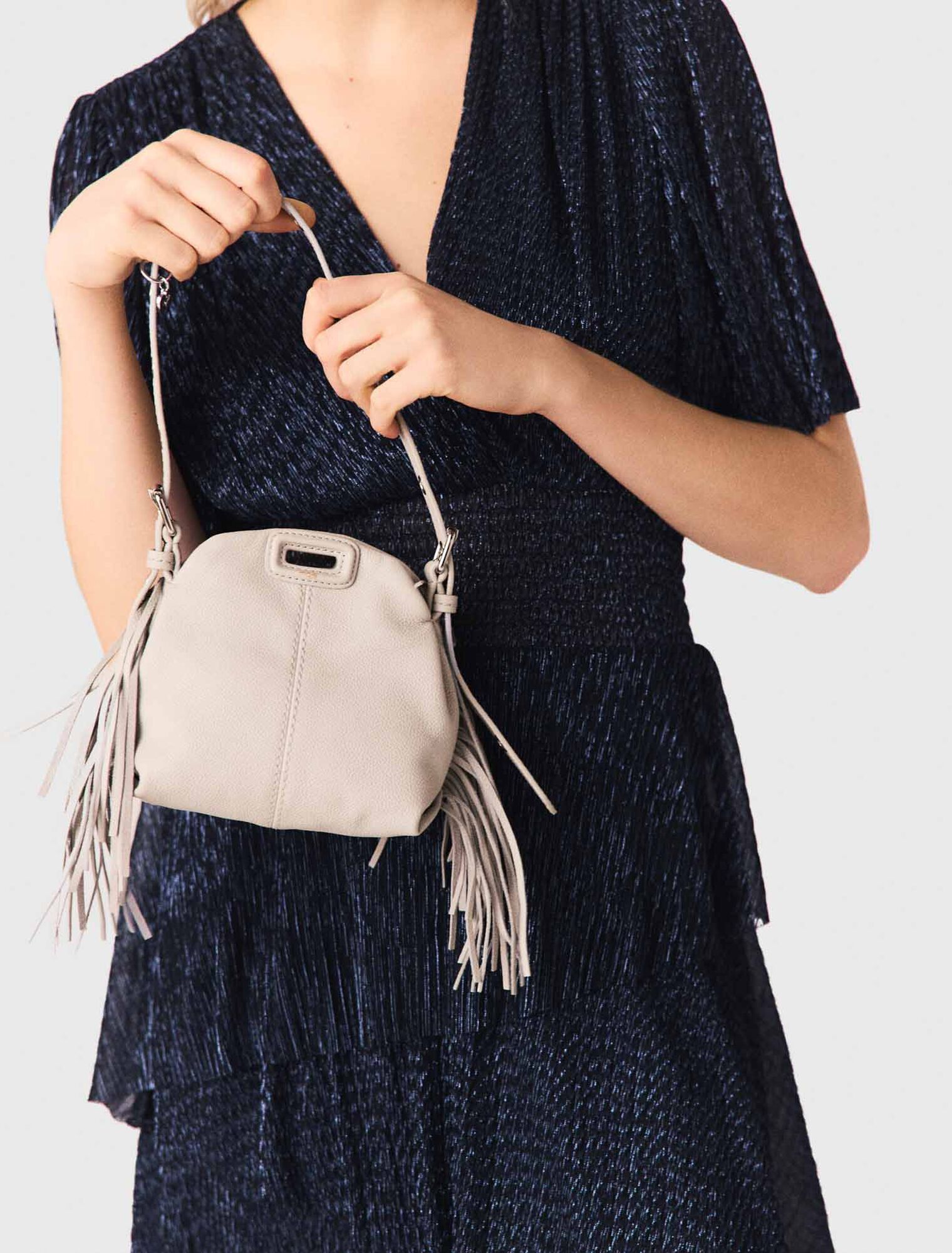 Metallisches Midikleid mit Volants