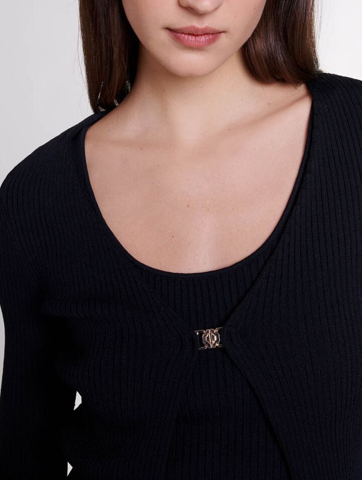 Twinset aus Strick mit Stretch-Anteil