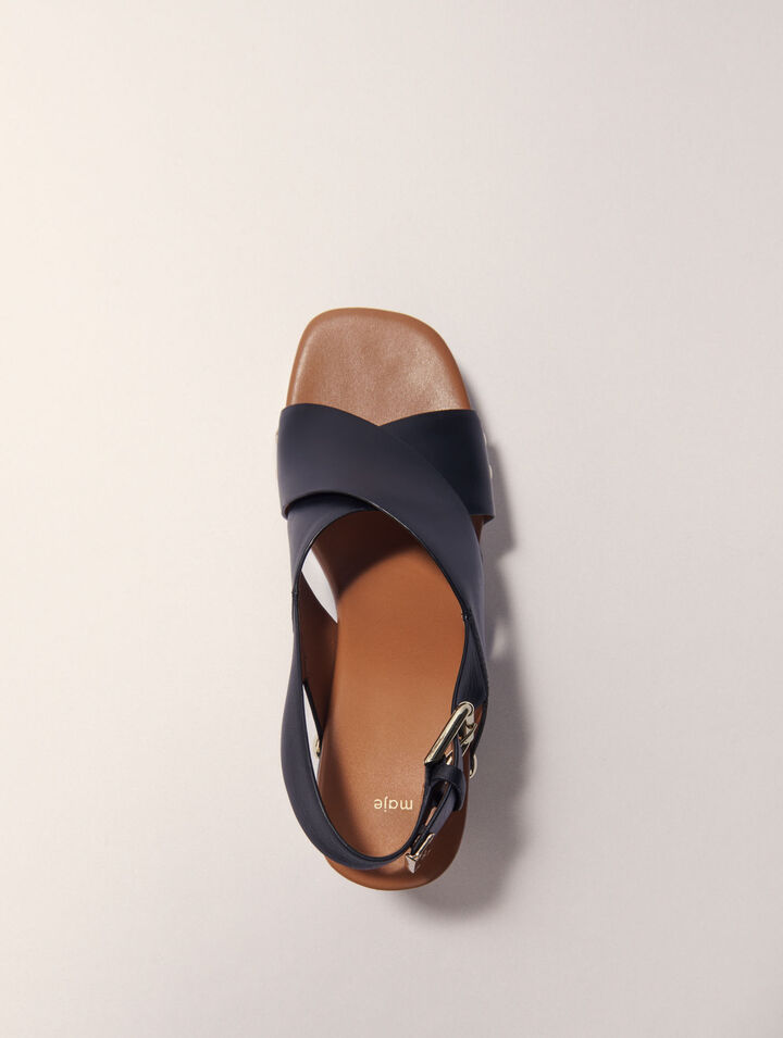 Plateau-Sandalen aus Leder
