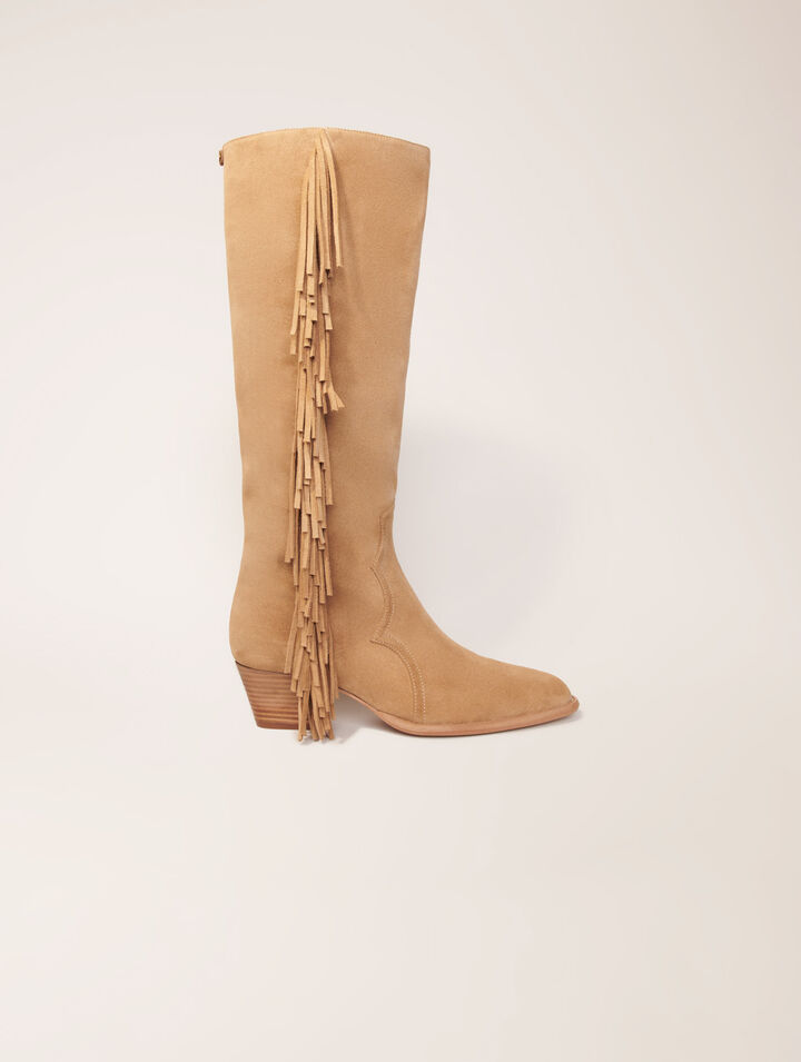Westernstiefel aus Veloursleder