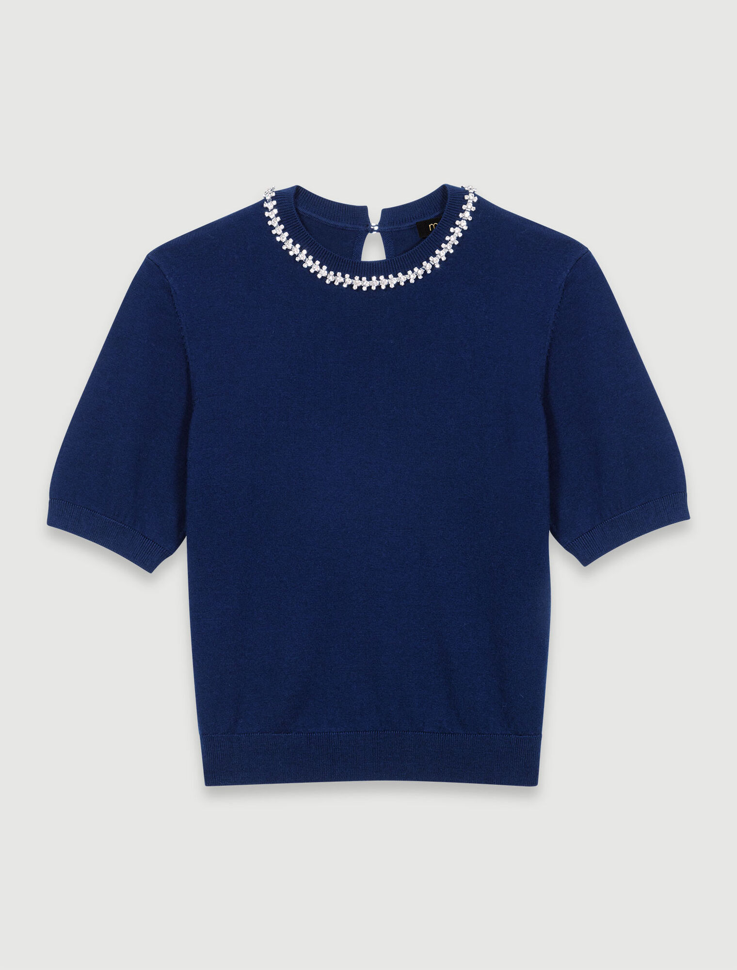 Kurzer Strickpullover mit Strass
