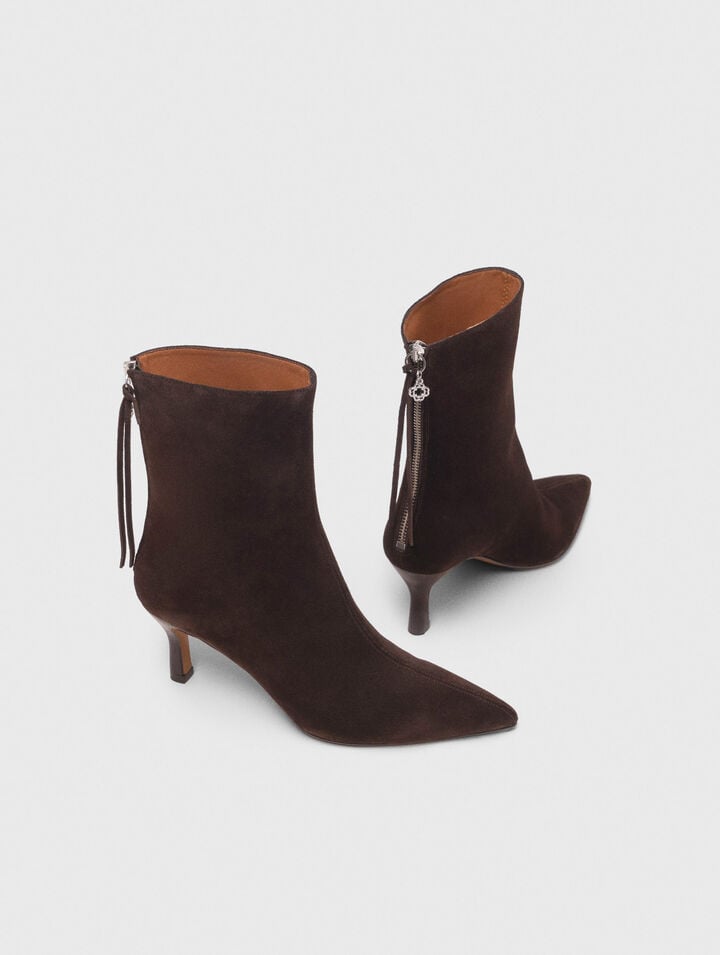Bottines zippées en suède