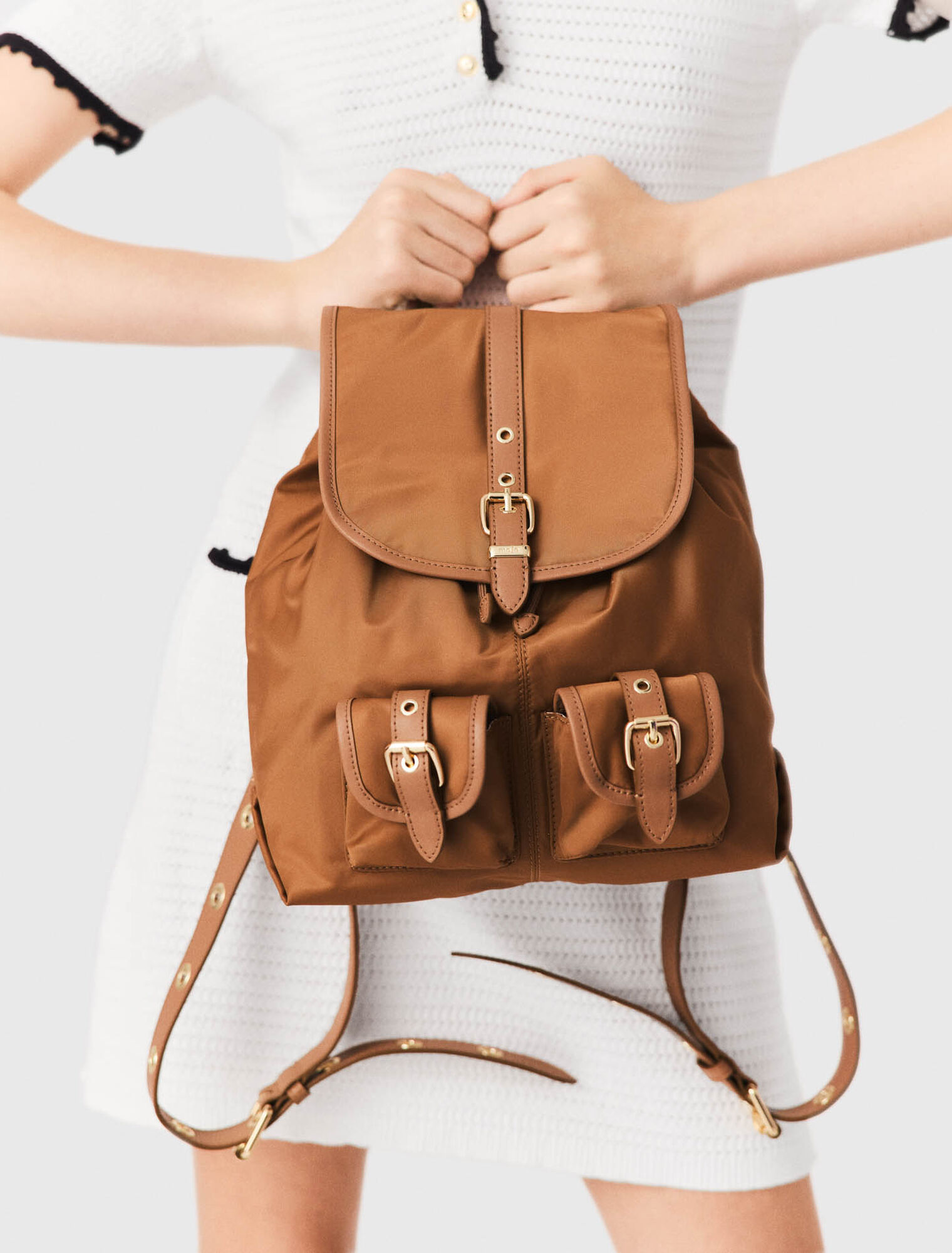 Rucksack aus Leder und Nylon