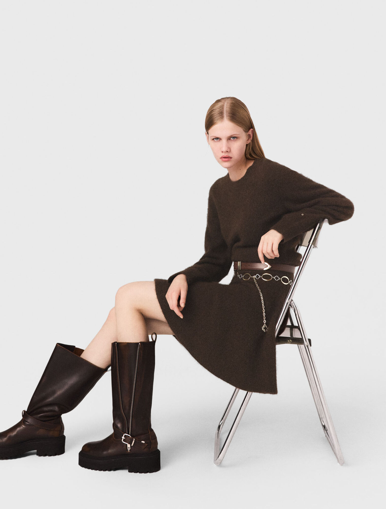 Kurzes Kleid aus Yak-Melange