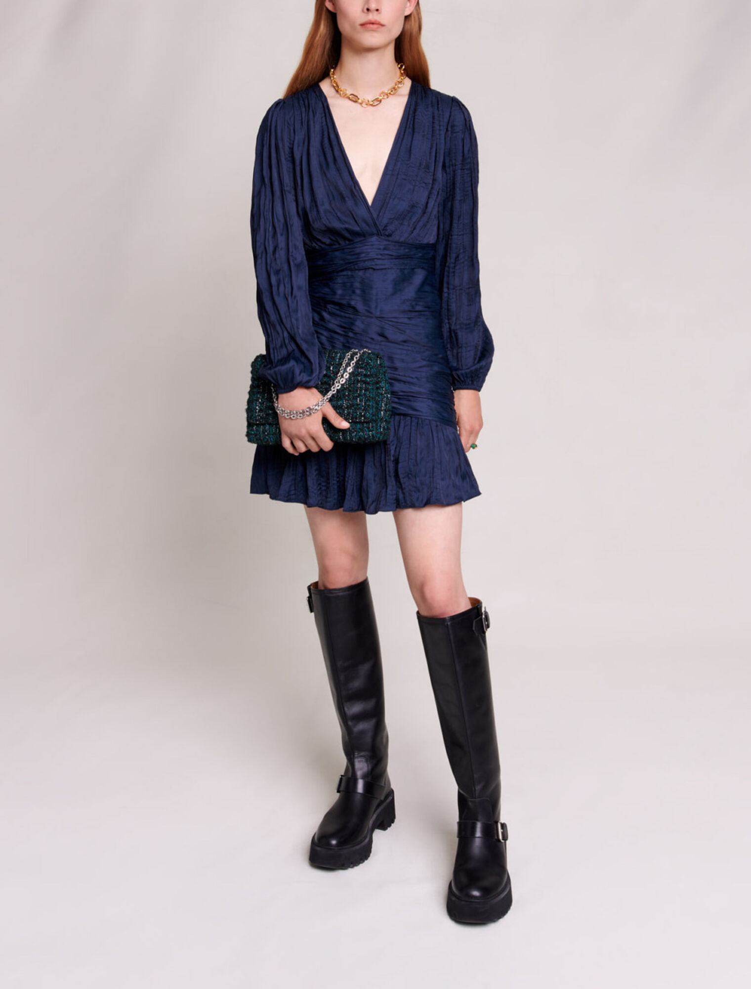 kurzes drapiertes Kleid