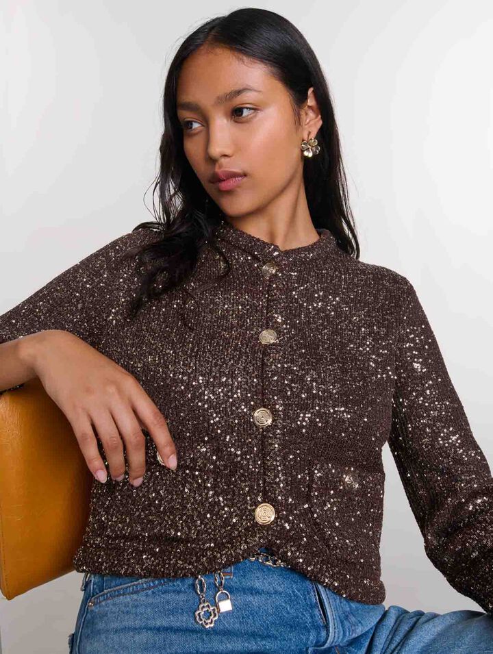 Cardigan mit Pailletten
