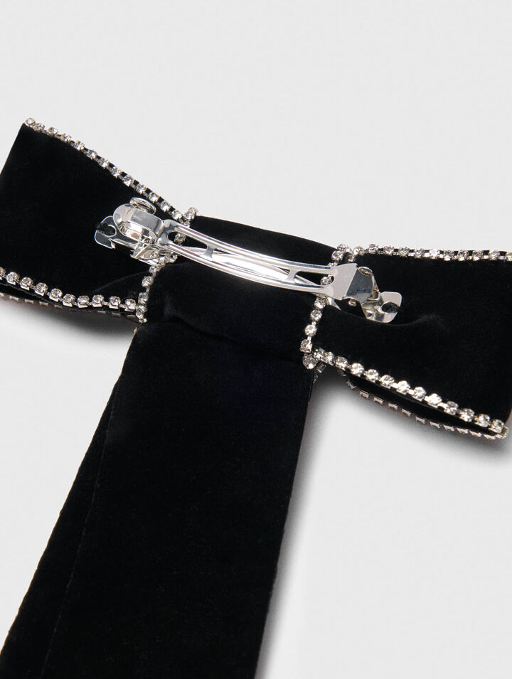 Haarspange Samtschleife mit Strass
