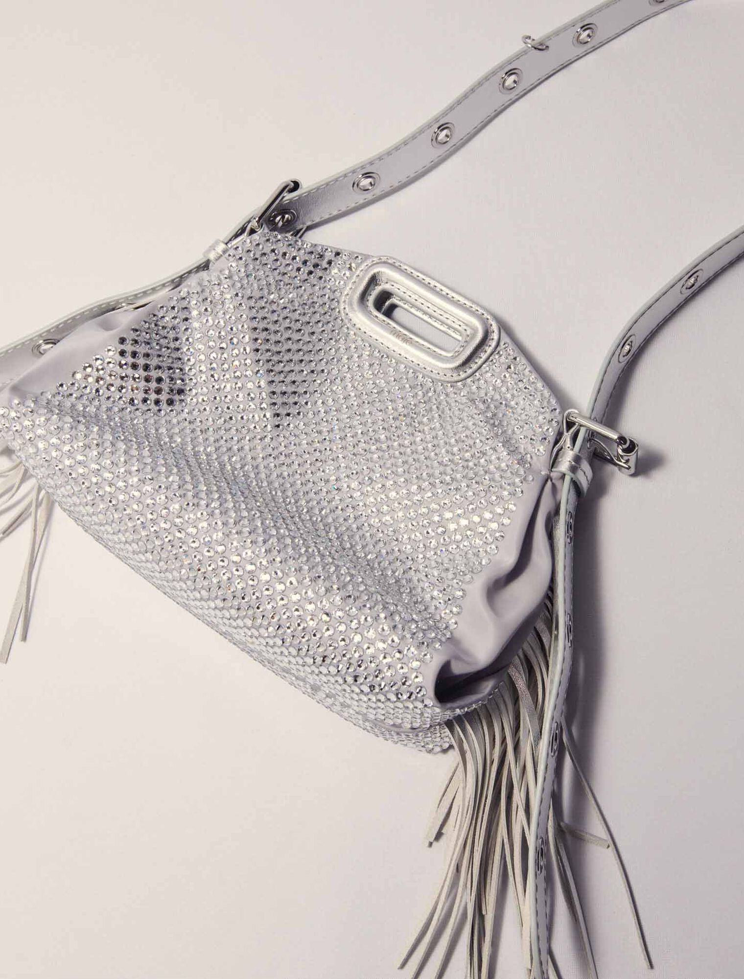 Tasche Miss M Mini Metall, Strass