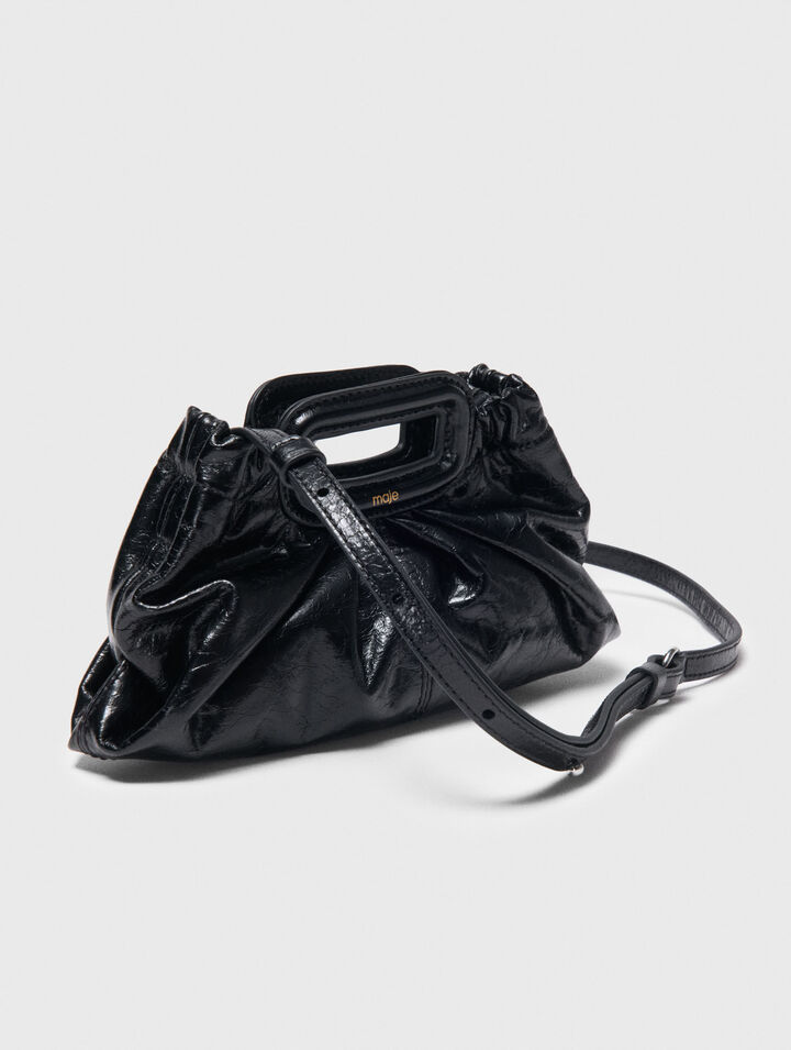 Mini-Clutch aus Craquelé-Leder
