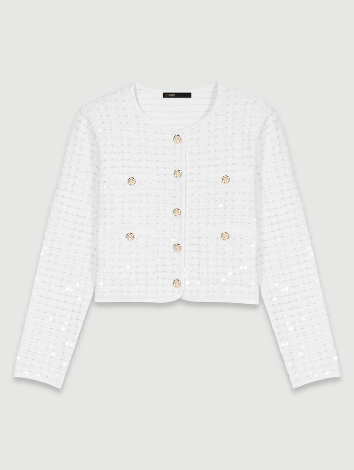 Strickcardigan mit Pailletten