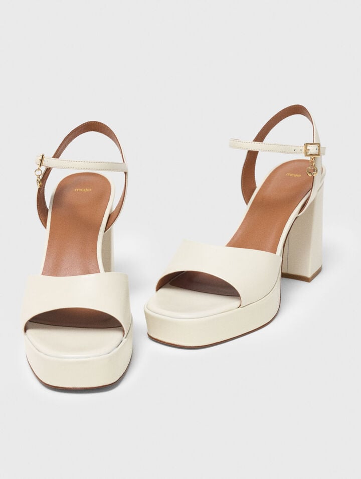 Plateau-Sandalen aus Leder