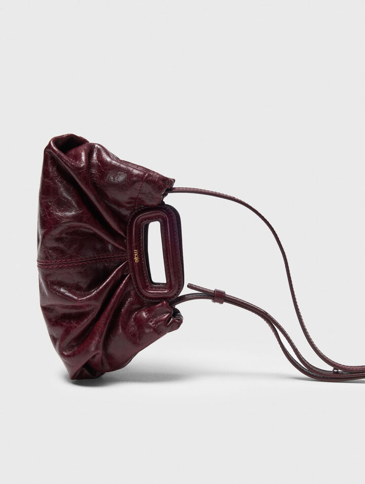 Mini-Clutch aus Craquelé-Leder