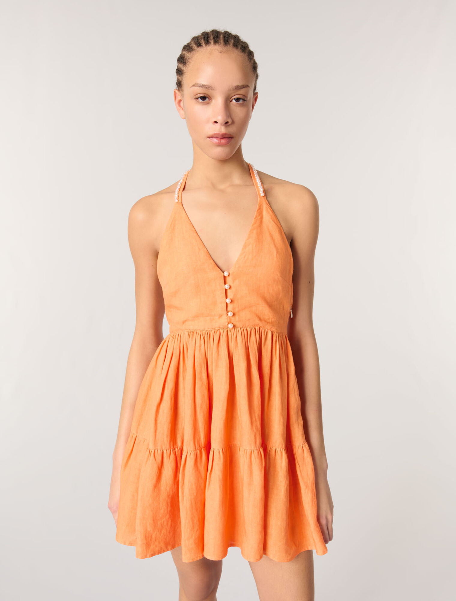 Kurzes Leinenkleid