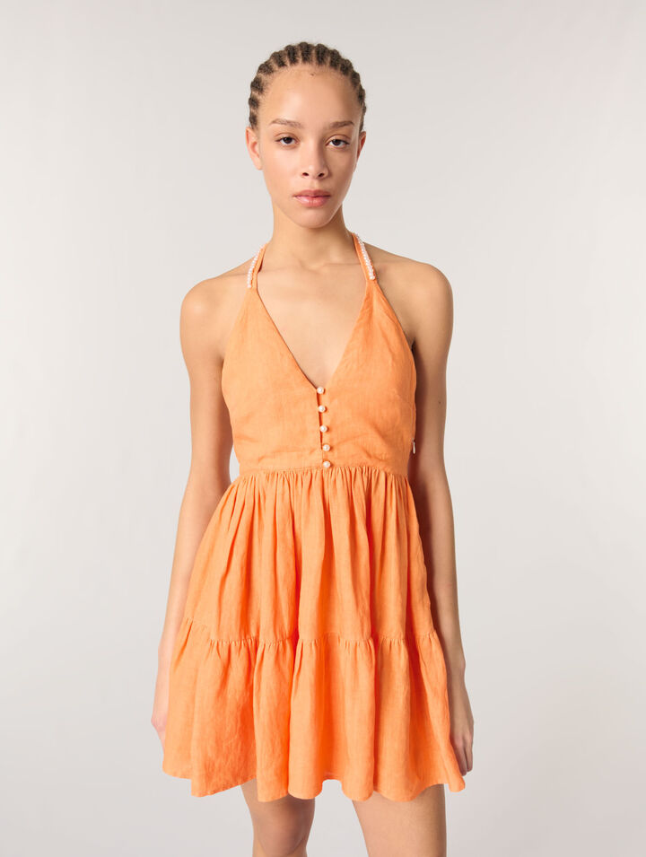 Kurzes Leinenkleid