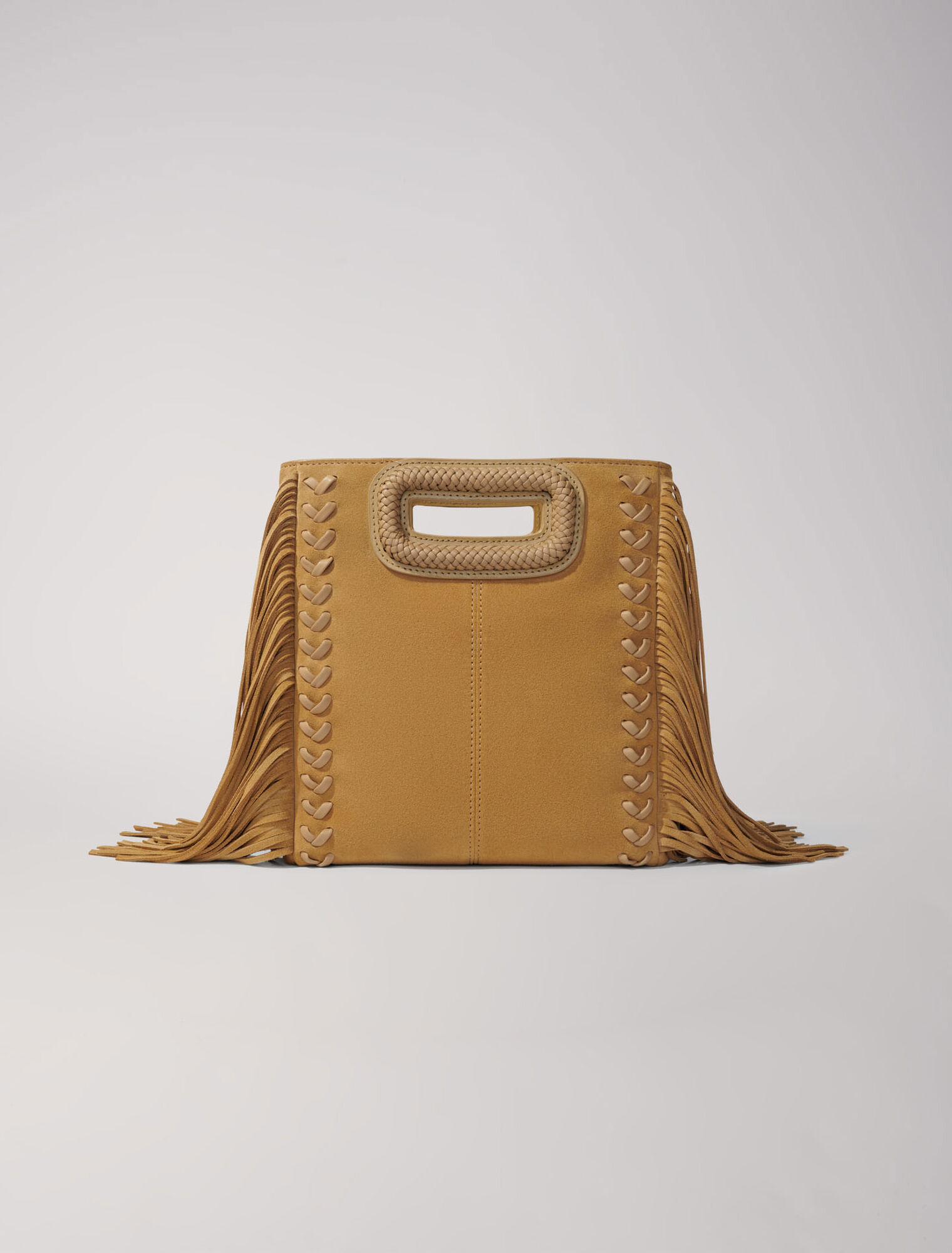 M-Tasche aus Velours Flechthenkel