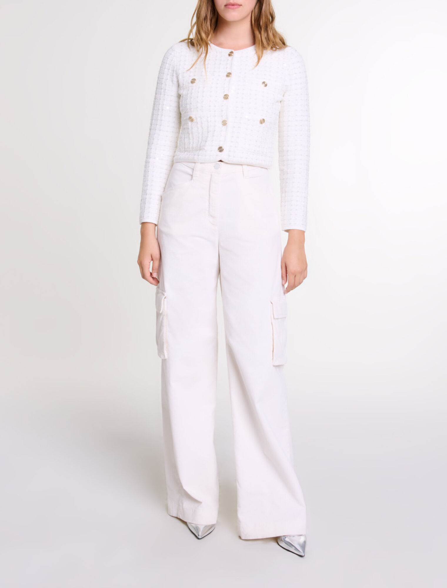 Strickcardigan mit Pailletten