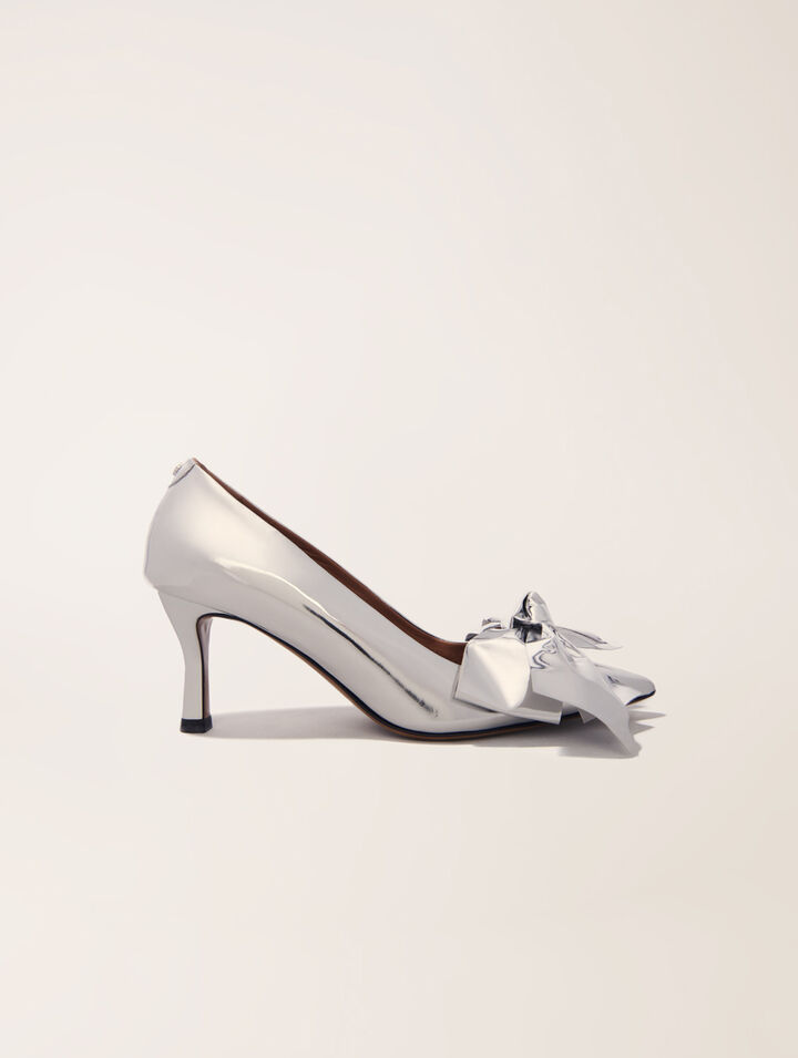 Lederpumps mit Schleifen-Detail