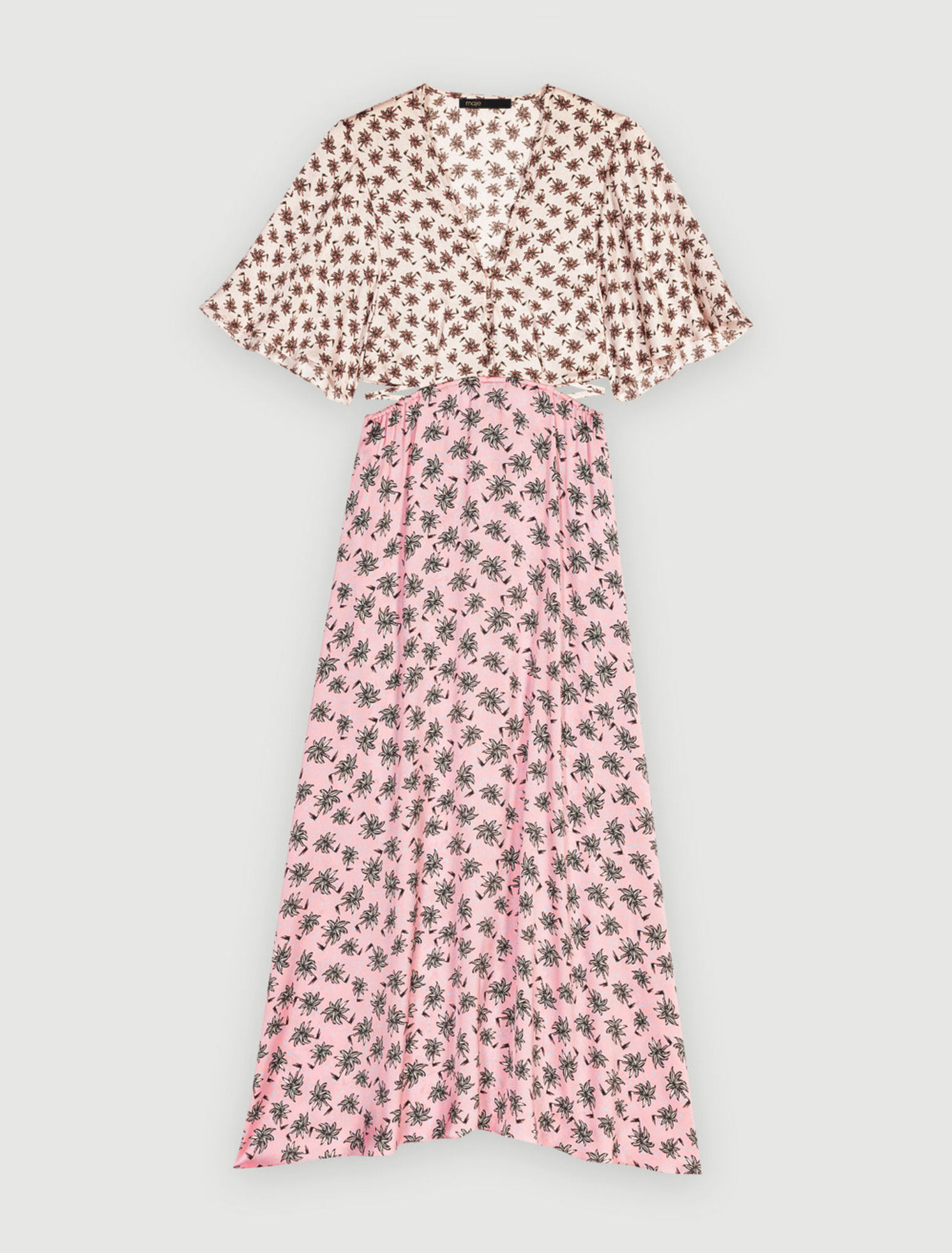 Langes Kleid mit Palmenprint