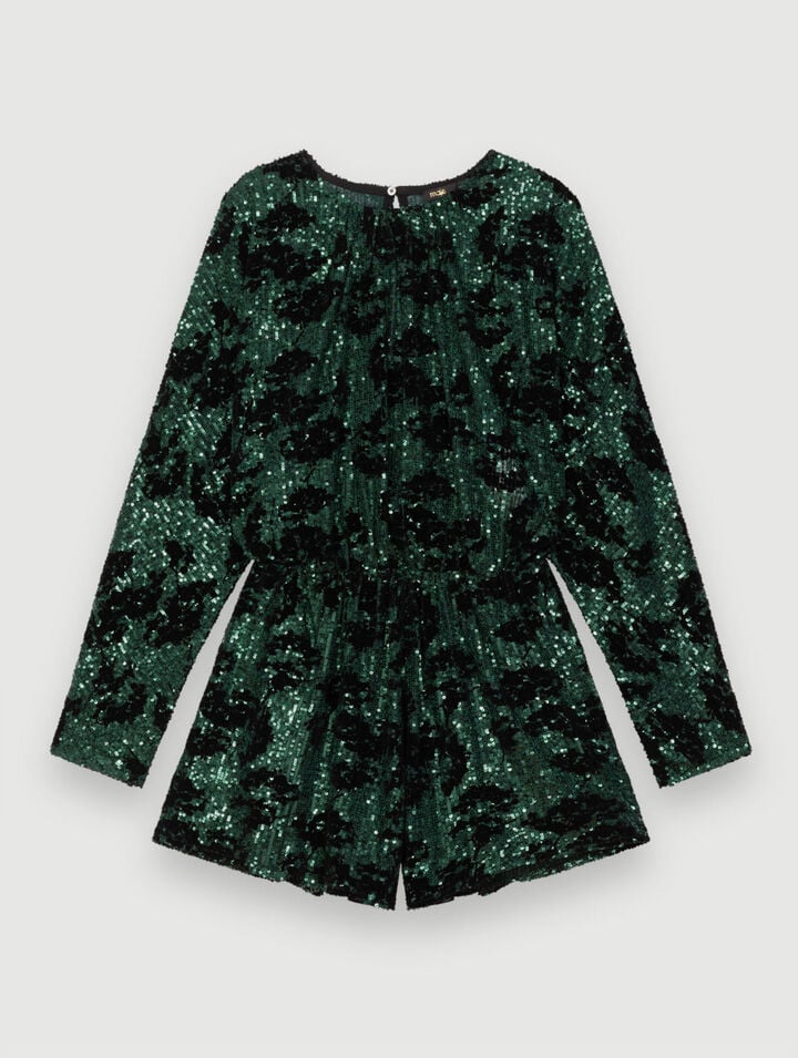 Short Jumpsuit mit Pailletten