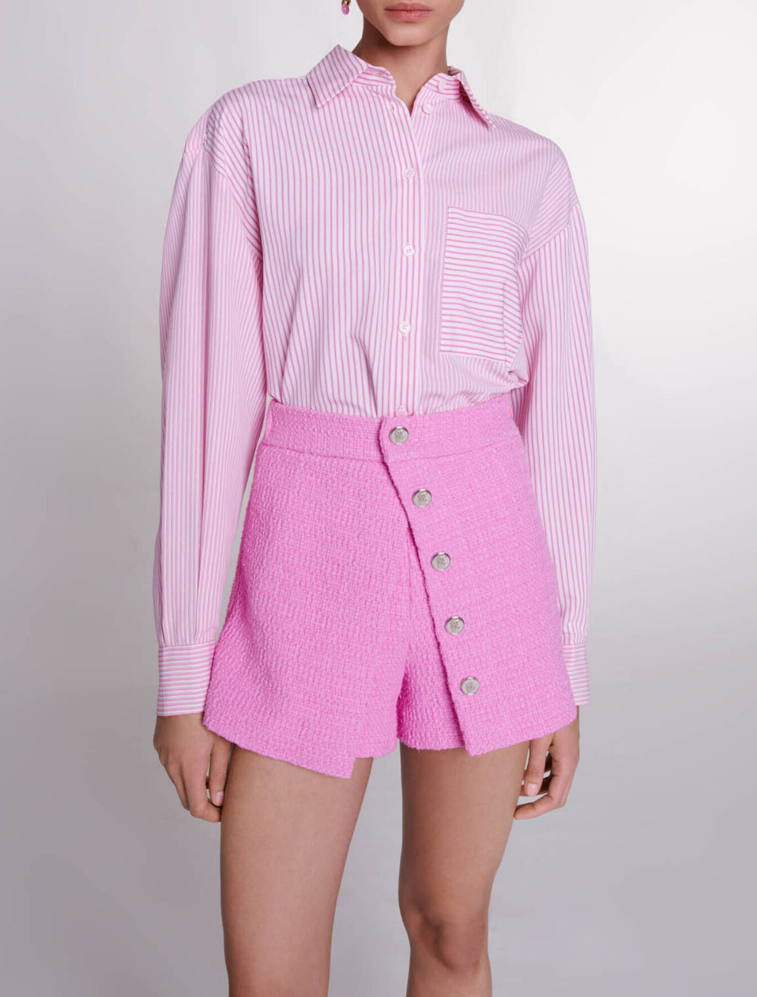 Tweed-Shorts mit Schößchen