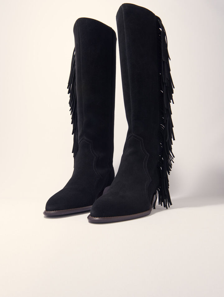 Westernstiefel aus Veloursleder