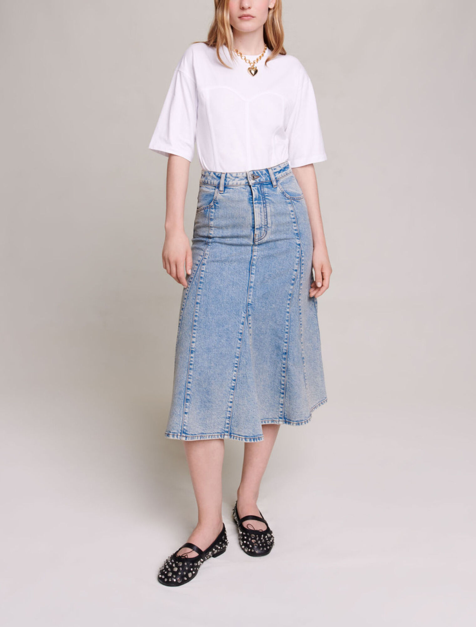 Midi-Rock aus Denim