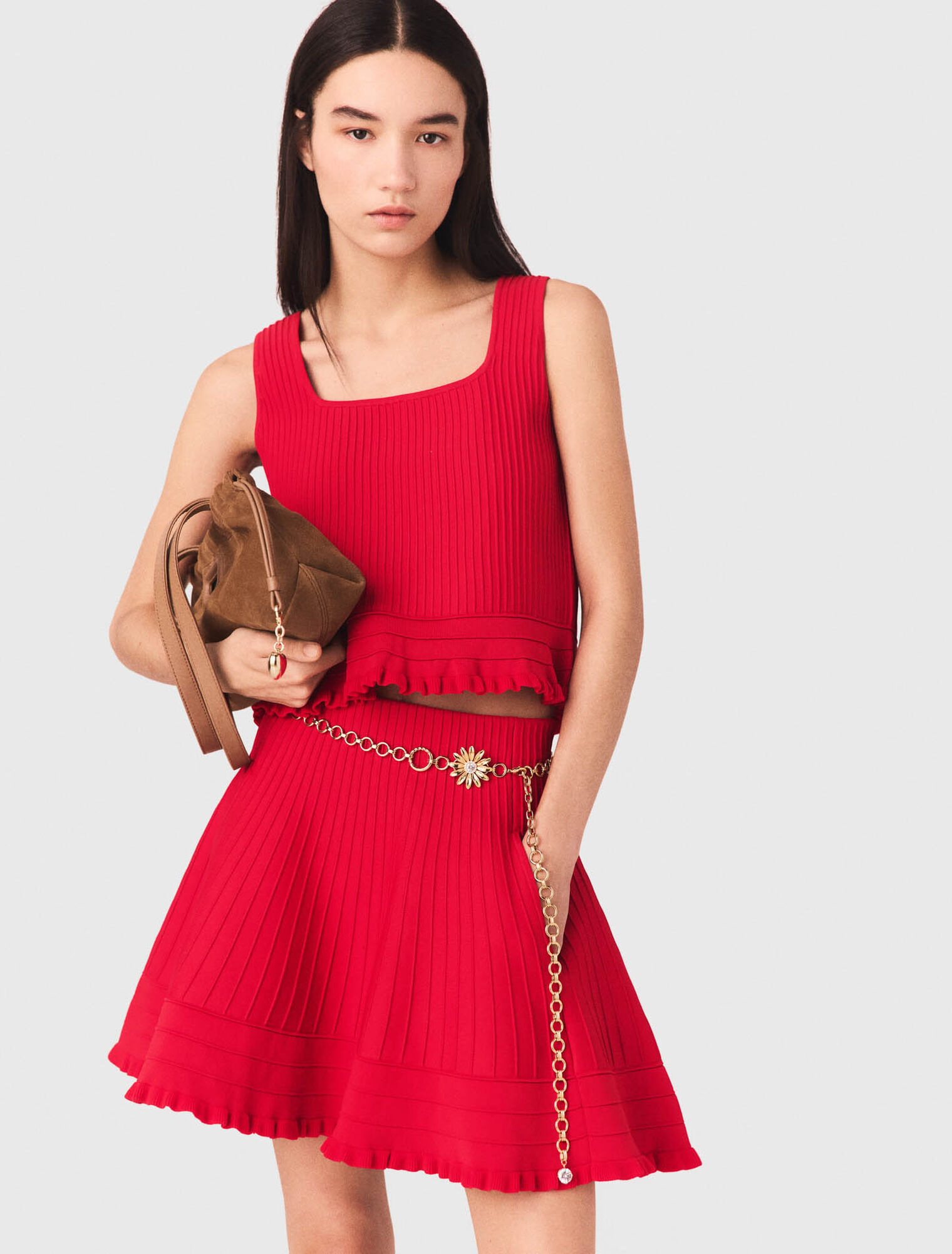 Stricktop mit Volants