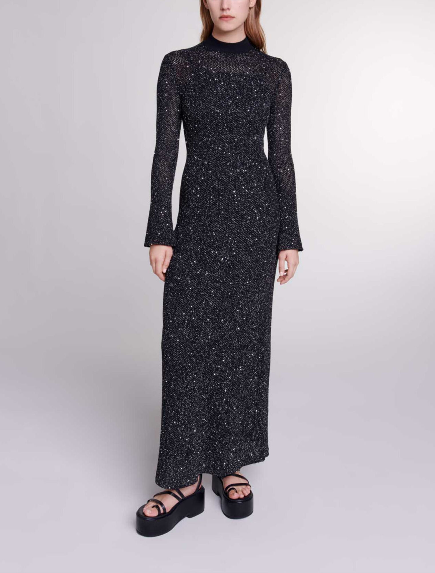 Langes Strickkleid