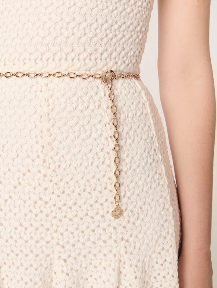 Langes Häkelkleid