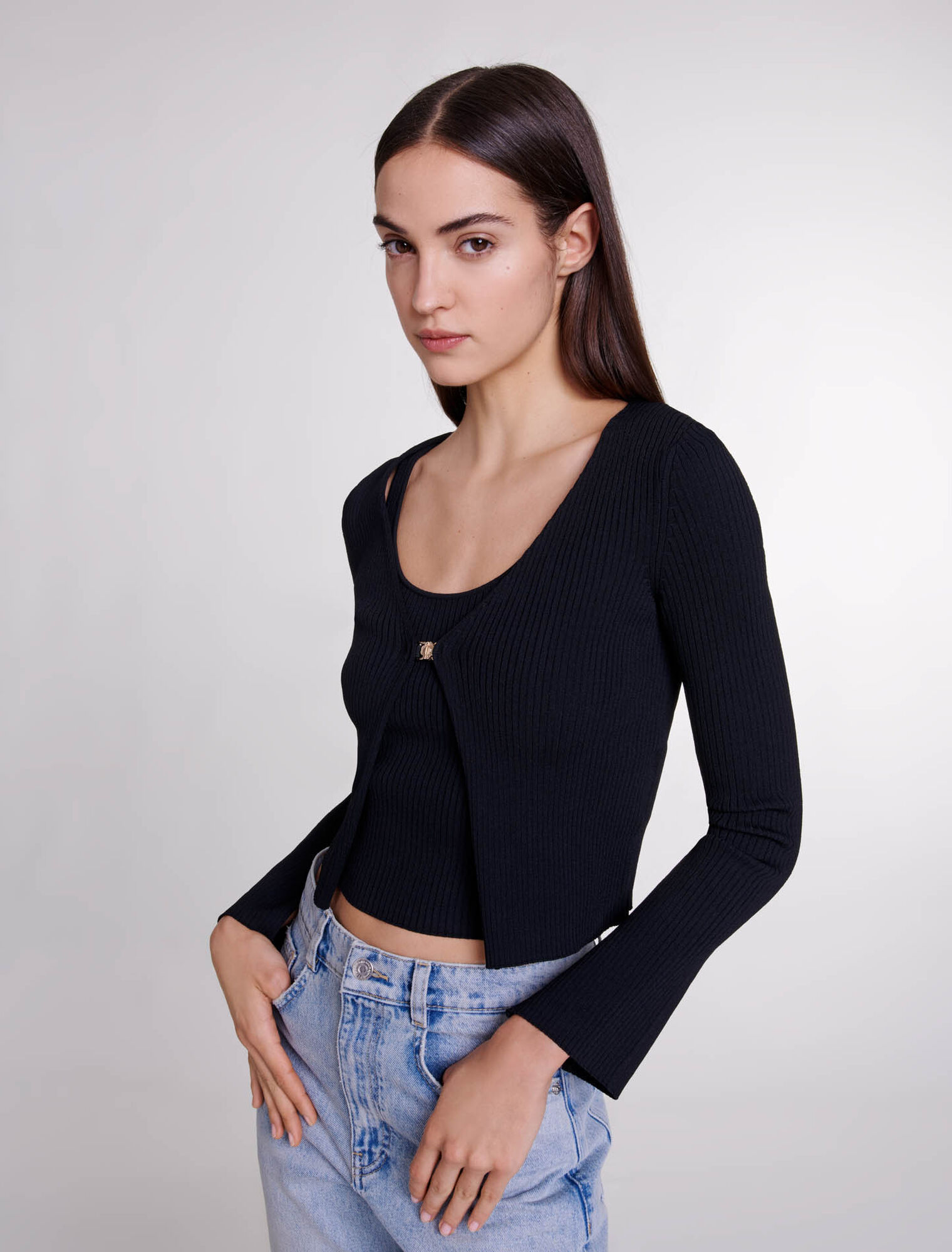 Twinset aus Strick mit Stretch-Anteil