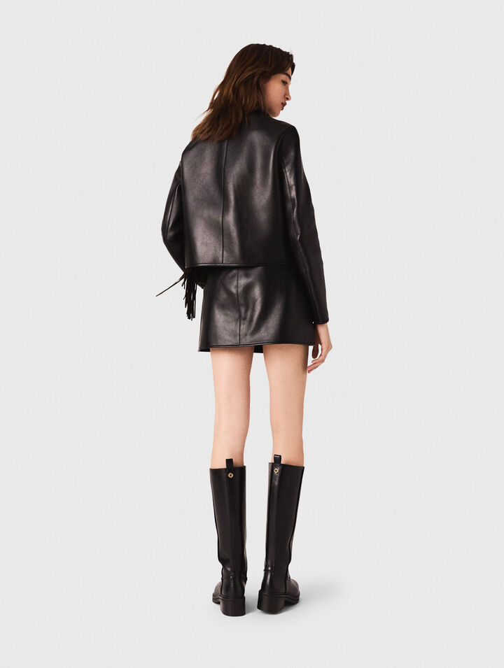 Kurze Lederjacke