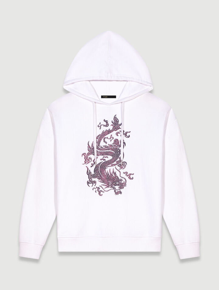 Oversize-Sweatshirt mit Strass