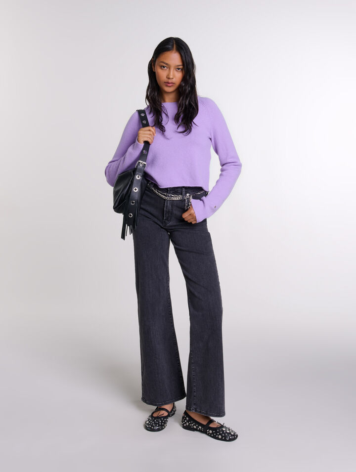 Black baggy jeans with belt