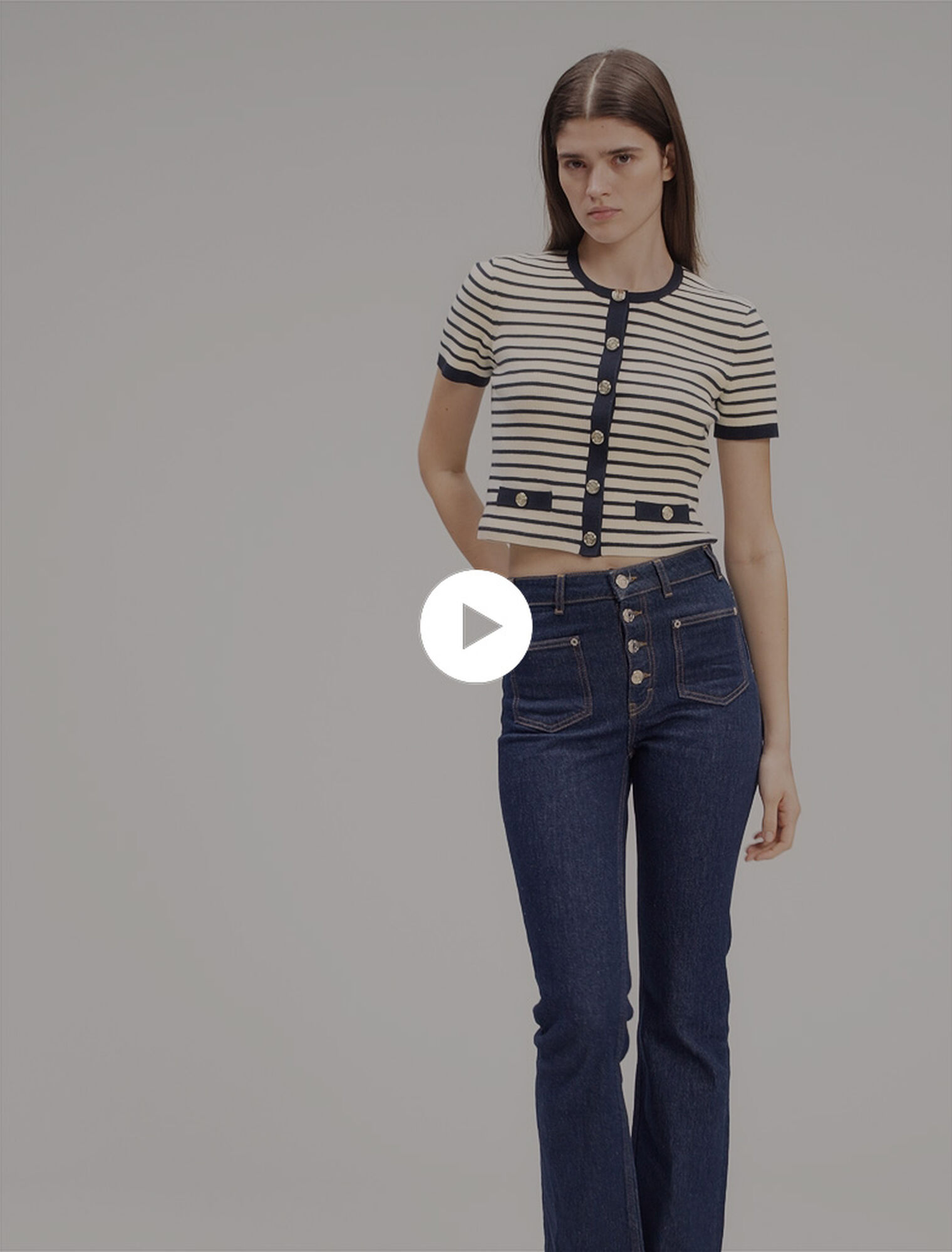 Kurzer Rippstrick-Cardigan