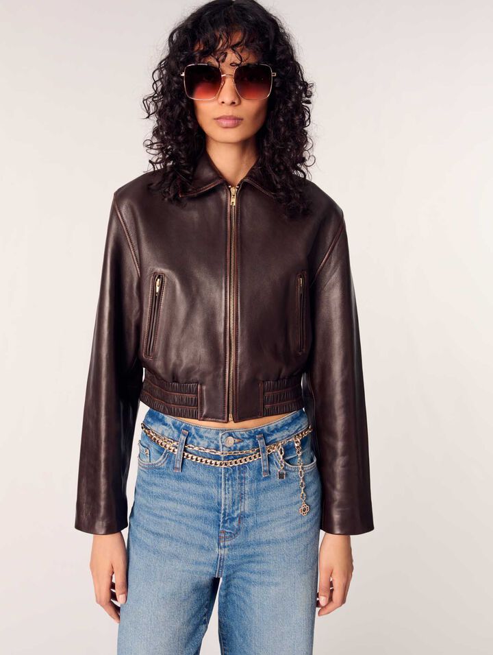 Jacke aus Leder im Vintage-Look